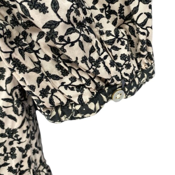 Faherty Phoebe Floral Block Print Maxi Dress Small Pockets Cream Black Blogger - Picture 4 of 9